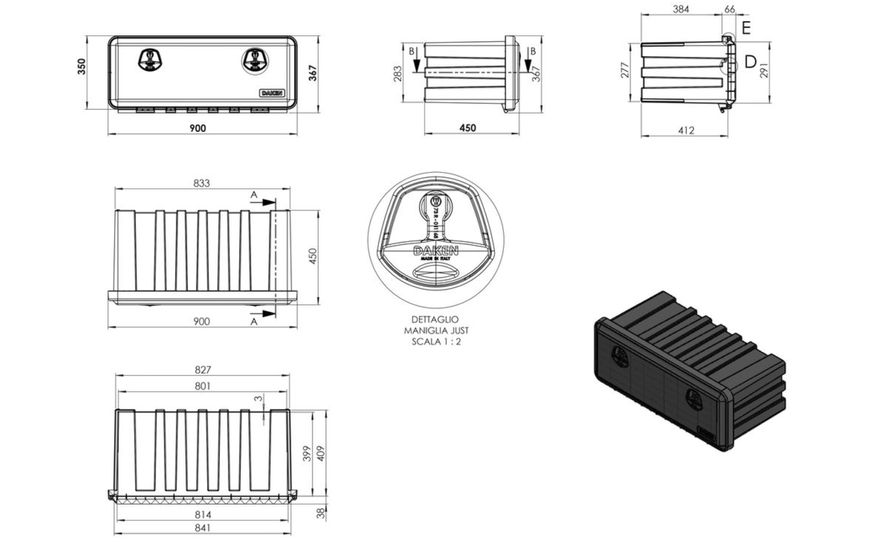 Ящик інструментальний Daken Just 900x367x450 мм об'єм 90 л (1001190011) 1001190011 фото