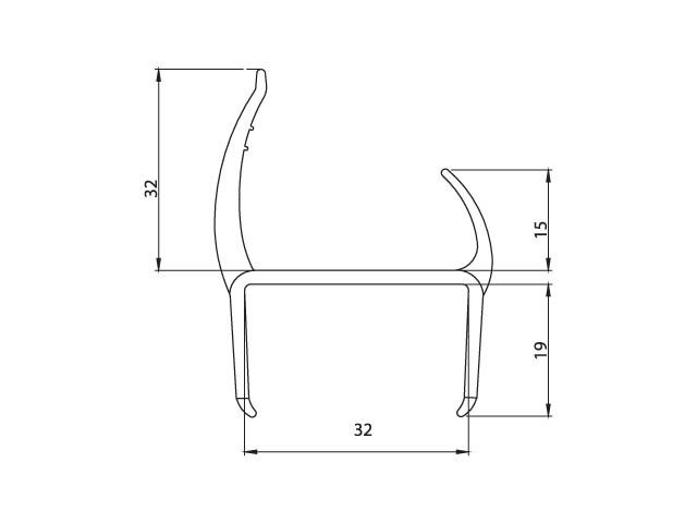 Уплотнительный профиль 32 мм, Турция (2101732040) 2101732040 фото