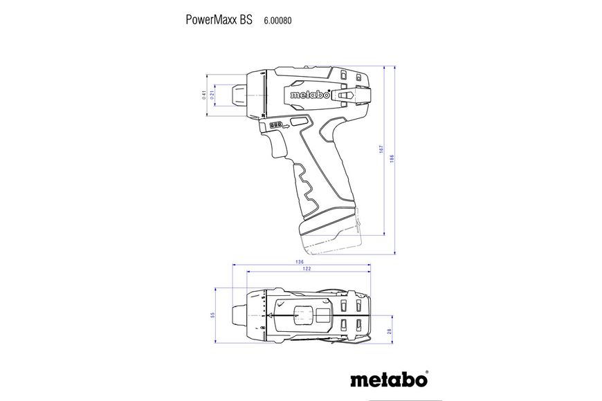 Шуруповерт аккумуляторный METABO PowerMaxx BS Basic + LC 12 (кейс мини) 600984500 фото