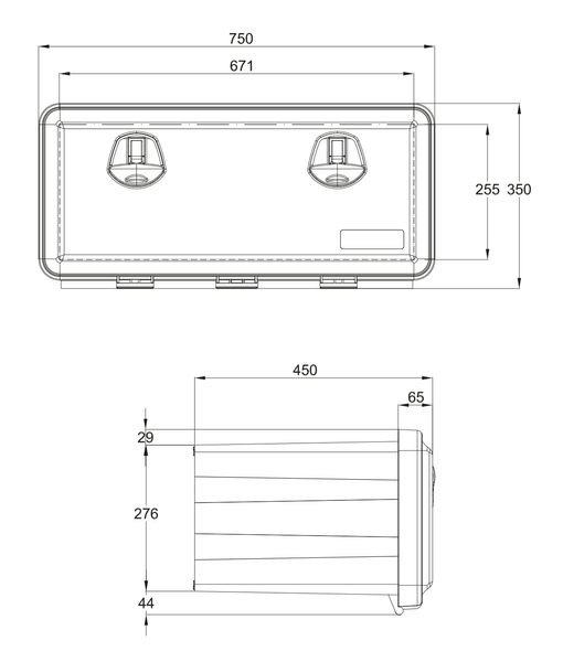 Ящик для інструментів Daken Just 750x350x450 мм об'єм 74,5 л (1001175011) 1001175011 фото