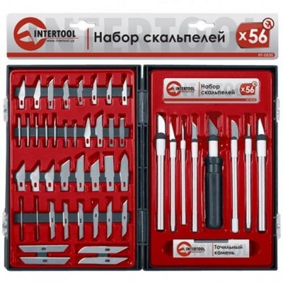 Набір скальпелей 56 од. у пластиковому футлярі Intertool HT-0530 HT-0530 фото