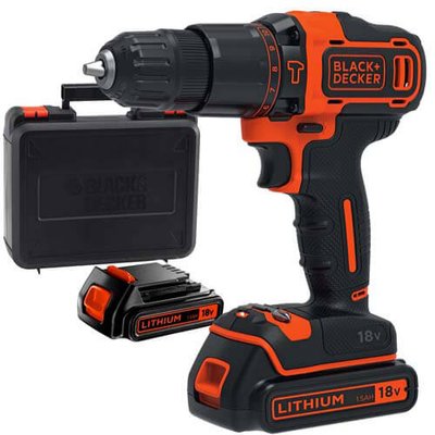 Дриль-шурупокрут акумуляторний ударний Black+Decker BDCHD18KB BDCHD18KB фото