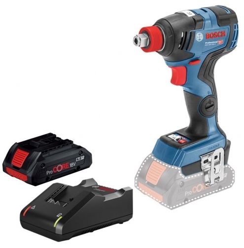 Bosch Гайковерт ударний Bosch GDX 18V-200 C, 18В, 4.0Ah, безщітков., 200Нм, 1/4", 1/2", 1.2кг 0.615.990.M46 фото