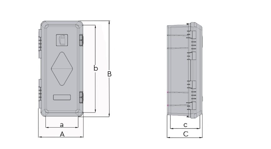 Ящик для вогнегасника Daken Adamant 310x675x250 мм 6/9 кг (1004169010) 282261 фото