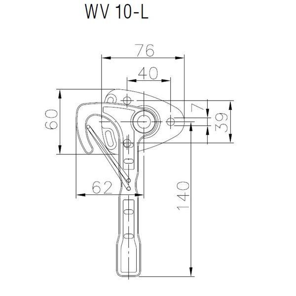 Замок бортовой прицепа рычажный левый Winterhoff WV 10-L (1860003) 1860003 фото