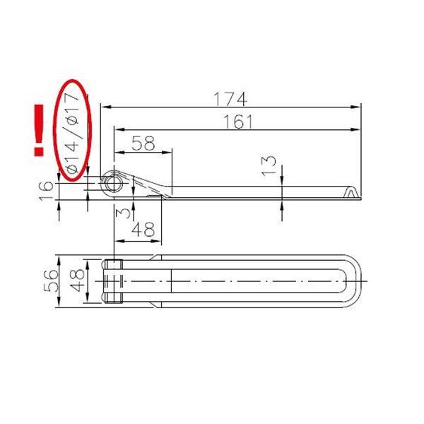 Петля борта прицепа Winterhoff BSCH 10-17 длина 170 мм (1860115) 1860115 фото