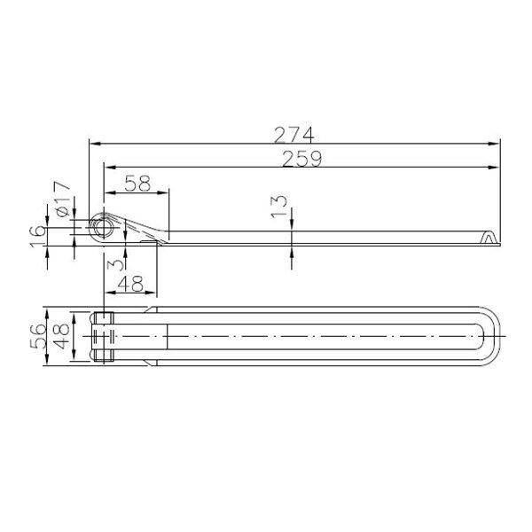 Петля борта прицепа Winterhoff BSCH 10-17-270 длина 270 мм (1860127) 1860127 фото