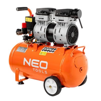 Neo Tools Компресор, безмасляний, 230В, 24л, 8 Бар, 125л/хв, 800Вт, асинхронний двигун, IP20 12K021 фото