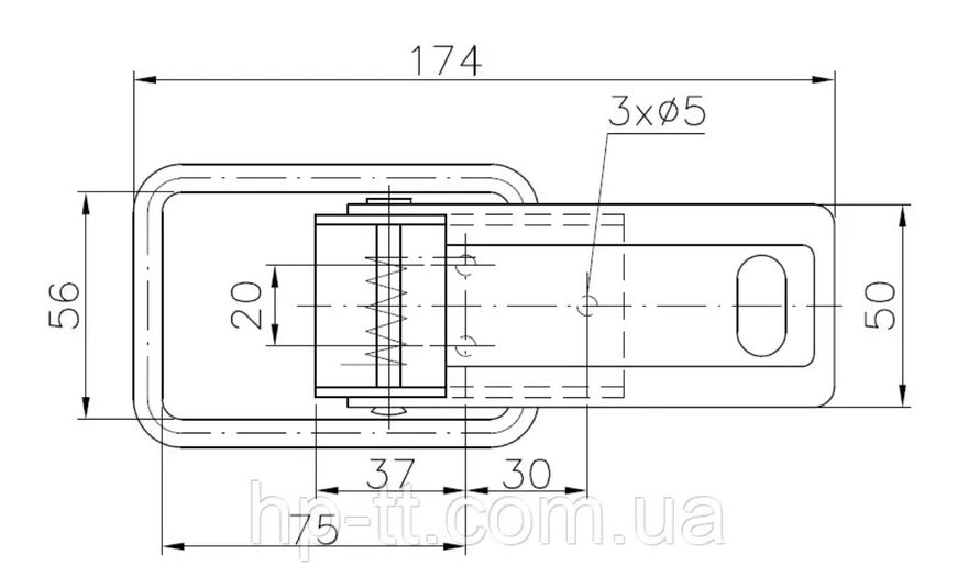 Замок бортовий причепа Winterhoff BV 70-1 довжина 165 мм (1860033) 1860033 фото