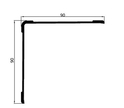 Профіль окантовочний 90мм (Алюміній, Туреччина) (2710301171) 2710301171 фото