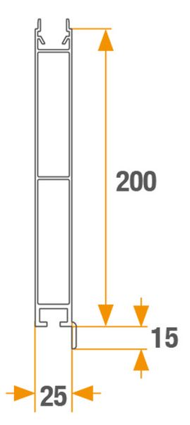 Алюмінієвий профіль для бортів нижня планка Takler, 200 мм (Італія) (2700691025) 2700691025 фото