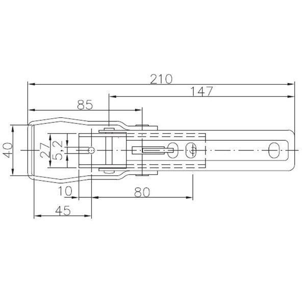 Замок бортовий причепа Winterhoff BV 20-1 довжина 210 мм (1860025) 1860025 фото