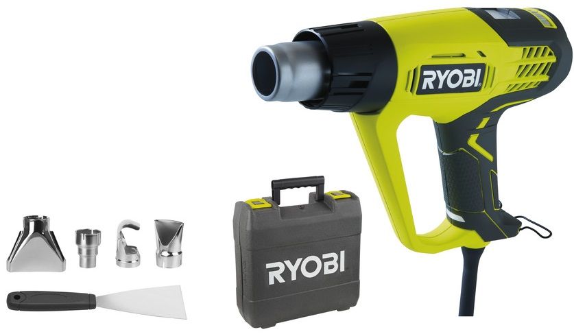 Ryobi Фен EHG2020LCD промисловий, 2000Вт, 250 / 500л / хв, 50-650С, LCD, 0.8кг 5133001730 фото