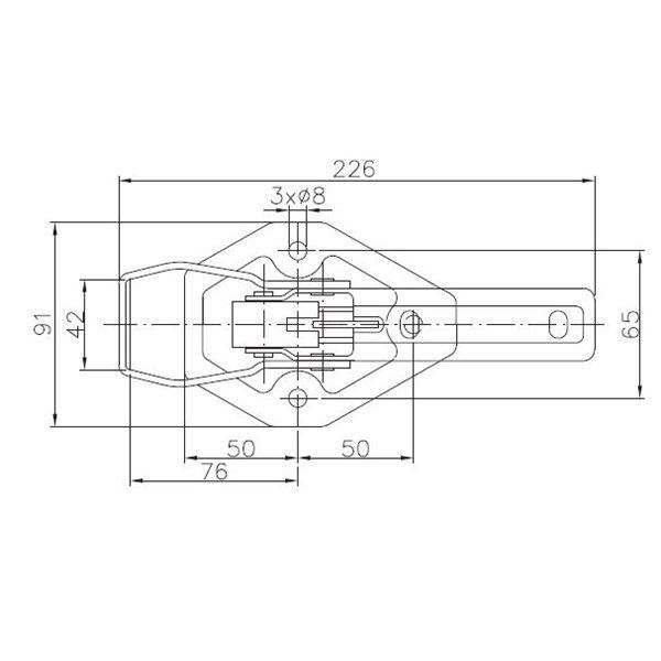 Замок бортовий причепа Winterhoff BV 20-3 довжина 226 мм (1860027) 1860027 фото