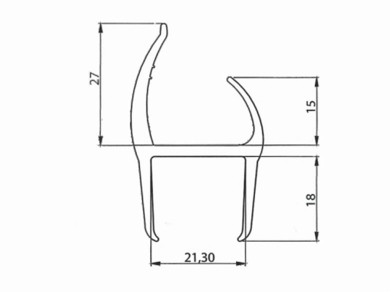 Уплотнительный профиль 21 мм, Турция (2101721231) 2101721231 фото